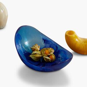 DINOSAUR DESIGNS Seed Swirled Resin Bowl in Blue Brand New NWT